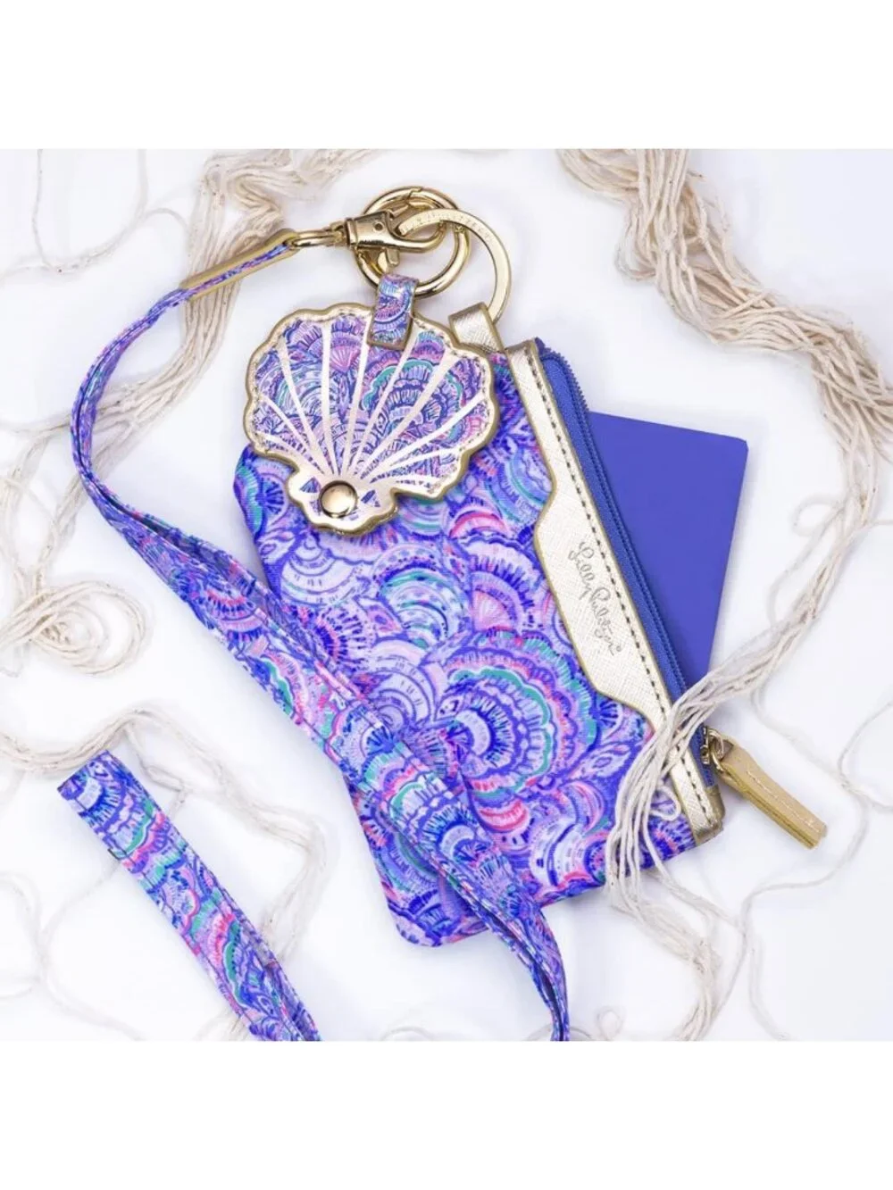 Colorful Zip Card Case ID Wallet - Happy As A Clam Design, Perfect for Travel